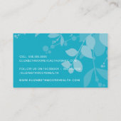 MODERN NATUUR botanisch gebladerte laat aqua hemel Visitekaartje (Achterkant)