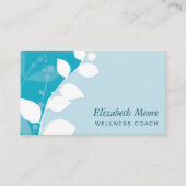 MODERN NATUUR botanisch gebladerte laat aqua hemel Visitekaartje (Voorkant)