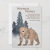 Modern natuurlijk Beer in de Japanse boskerst Feestdagenkaart (Voorkant)