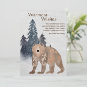 Modern natuurlijk Beer in de Japanse boskerst Feestdagenkaart (Staand voorkant)