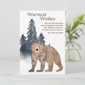 Modern natuurlijk Beer in Forest Scandi Kerstmis Feestdagenkaart (Staand voorkant)