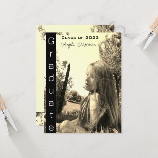 Modern  natuurlijk Foto Afstuderen (Voorkant / Achterkant in situ)