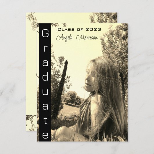 Modern natuurlijk Foto Afstuderen (Voorkant / Achterkant)