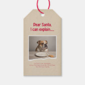 Modern Naughty Funny Dog Pet Photo Christmas Cadeaulabel (Voorkant)