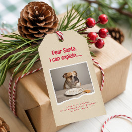 Modern Naughty Funny Dog Pet Photo Christmas Cadeaulabel