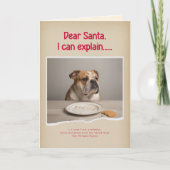 Modern Naughty Funny Dog Photo Christmas Folded Kaart (Voorkant)