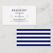 Modern Nautical Anchor Wedding Registry Informatiekaartje (Voorkant / Achterkant)