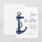 Modern Nautical Anchor Wedding Save the Date (Voorkant / Achterkant)