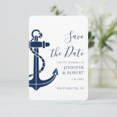 Modern Nautical Anchor Wedding Save the Date (Staand voorkant)
