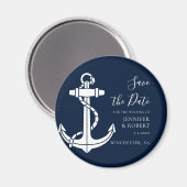 Modern Nautical Anchor Wedding Save the Date Magneet (Voorkant / Achterkant)