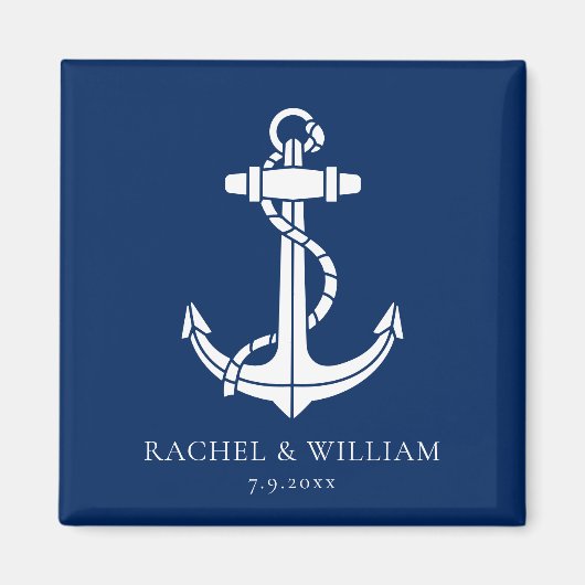 Modern Nautical Anchor Wedding Swag Magneet (Voorkant)