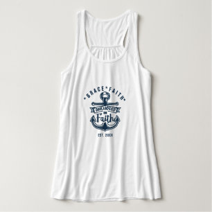 Modern Nautical Anchored in Faith T-Shirt