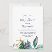 Modern Nautical | Baby shower Griekenland Kaart (Voorkant)