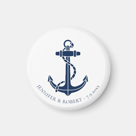 Modern Nautical Boat Anchor Wedding Swag Magneet (Voorkant)