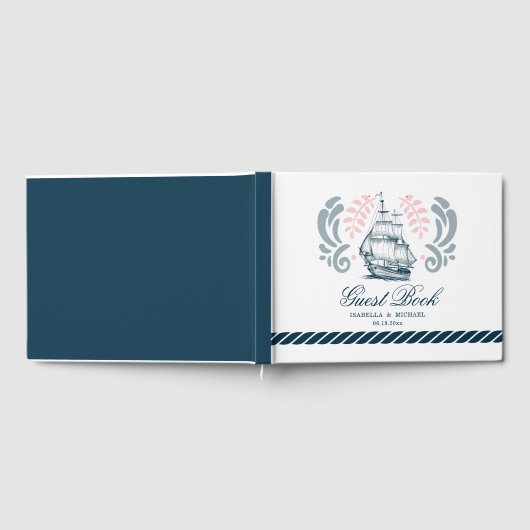 Modern Nautical Boat Wedding Gastenboek (Volledig)