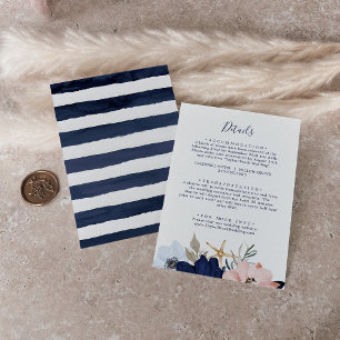 Modern Nautical Details van het Floral Wedding Informatiekaartje