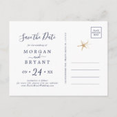 Modern Nautical | Floral Save the Date Briefkaart (Achterkant)
