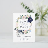 Modern Nautical | Floral Save the Date Briefkaart (Staand voorkant)