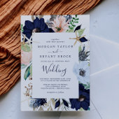 Modern Nautical | Floral Wedding Kaart