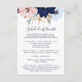 Modern Nautical Floral Wedding Schedule of Events Informatiekaartje (Voorkant)