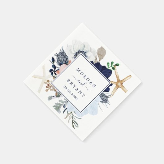 Modern Nautical | Floral Wedding Servet (Hoek)