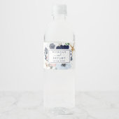 Modern Nautical | Floral Wedding Waterfles Etiket (Voorkant)