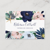Modern Nautical | Floral White Back Visitekaartje (Voorkant)