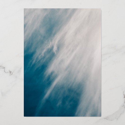 Modern Nautical Floral | Zilverig olievraagje Folie Uitnodiging (Achterkant)