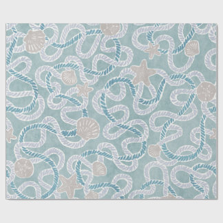 Modern Nautical Gift Wrap - Beachy Treasures Cadeaupapier