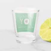 Modern Nautical Green, Grey, White Holiday Joy Sho Shot Glas (Achterkant)