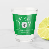 Modern Nautical Green, Grey, White Holiday Joy Sho Shot Glas (Voorkant)