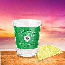 Modern Nautical Green, Grey, White Holiday Joy Sho