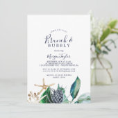 Modern Nautical | Greenery Brunch en Bubble Kaart (Staand voorkant)