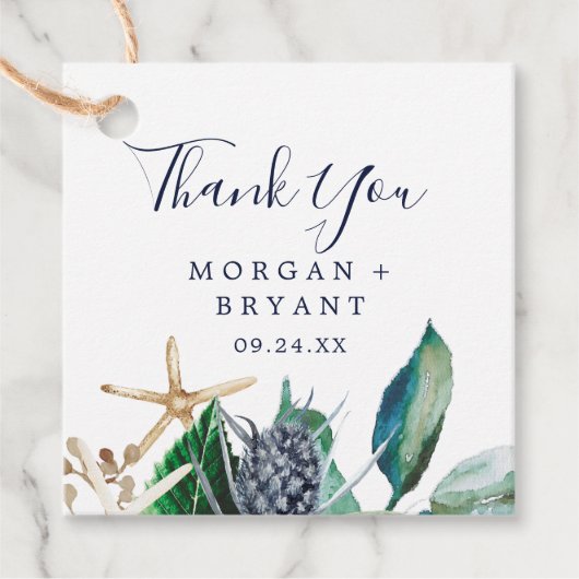 Modern Nautical | Greenery Hartelijk dank Bedankjes Labels (Voorkant)