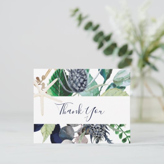 Modern Nautical | Greenery - Hartelijk dank - Kaar Bedankkaart (Staand voorkant)