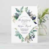 Modern Nautical | Greenery Housewarming Party Kaart (Staand voorkant)