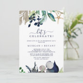 Modern Nautical | Greenery Let's Celebrate Kaart (Staand voorkant)