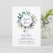 Modern Nautical | Greenery Lingerie Shower Kaart (Staand voorkant)