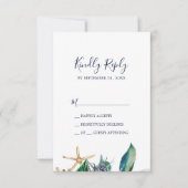 Modern Nautical | Greenery Simple RSVP-kaart RSVP Kaartje (Voorkant)
