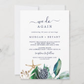 Modern Nautical | Greenery We Do Again Vow Renewal Kaart (Voorkant)
