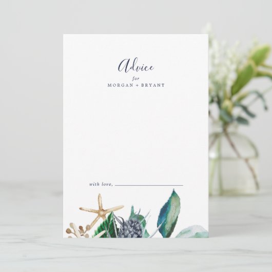 Modern Nautical | Greenery Wedding Advieskaart (Staand voorkant)