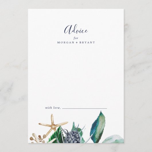 Modern Nautical | Greenery Wedding Advieskaart (Voorkant)