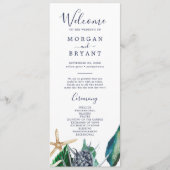 Modern Nautical | Grieks weddenschap Programmakaart (Voorkant)