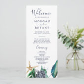 Modern Nautical | Grieks weddenschap Programmakaart (Staand voorkant)