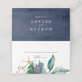 Modern Nautical | Grijze gevouwen bruiloft Plaatskaartje (Buitenkant ongevouwen)