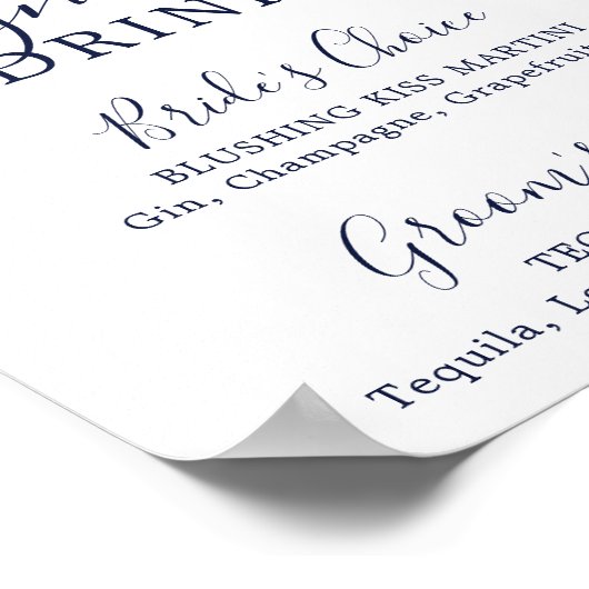 Modern Nautical | Handtekening Drink Starfish Poster (Hoek)