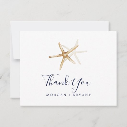 Modern Nautical | Hartelijk dank voor Starfish Fla Bedankkaart (Voorkant)