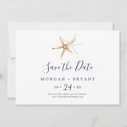 Modern Nautical | Horizontaal Starvis Save The Date (Voorkant)