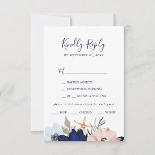 Modern Nautical   Keuze uit het menu Floral RSVP-k
