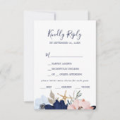 Modern Nautical | Keuze uit het menu Floral RSVP-k (Voorkant)